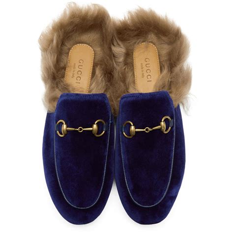 gucci slippers blauw|Gucci fur slippers women.